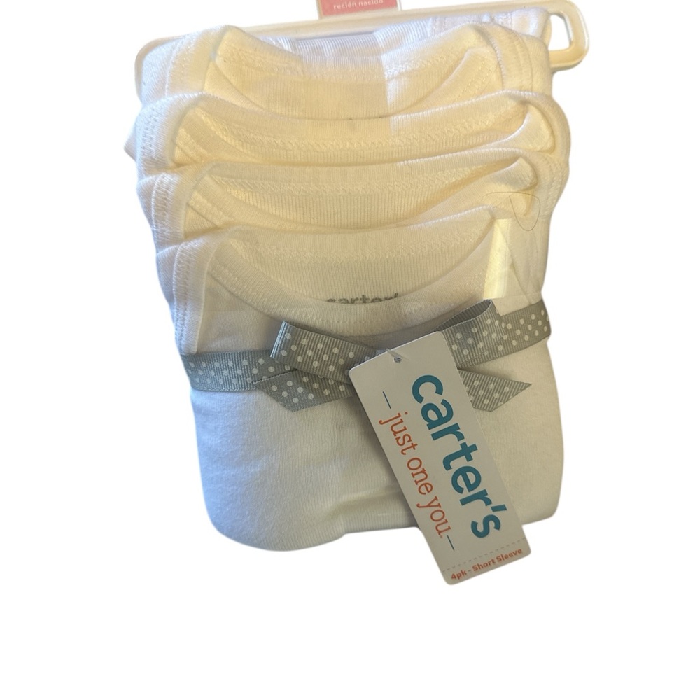 Carter's White Soft Cotton Baby Bottoms with Decorative Bow